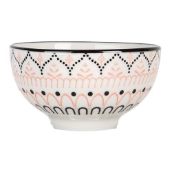 Clayre & Eef Ciotola 125 ml Bianco Nero Ceramica