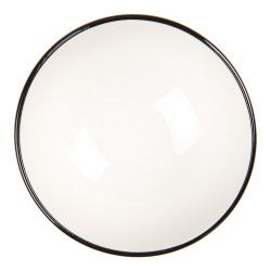 Clayre & Eef Ciotola 125 ml Bianco Nero Ceramica