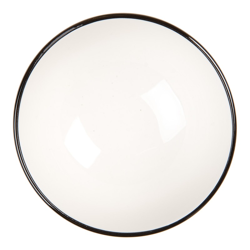 Clayre & Eef Kom 125 ml Wit Zwart Keramiek