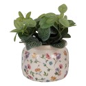 Clayre & Eef Pot de fleurs Ø 20x15 cm Beige Céramique Fleurs