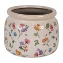 Clayre & Eef Pot de fleurs Ø 20x15 cm Beige Céramique Fleurs