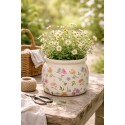 Clayre & Eef Pot de fleurs Ø 20x15 cm Beige Céramique Fleurs