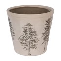 Clayre & Eef Blumentopf Ø 21x20 cm Beige Keramik Tannenbäume