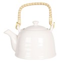 Clayre & Eef Theepot met Filter 600 ml Wit Porselein