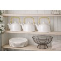Clayre & Eef Theepot met Filter 600 ml Wit Porselein