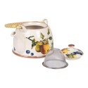 Clayre & Eef Teekanne mit Filter 800 ml Weiß Gelb Keramik Orange