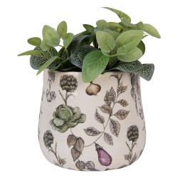 Clayre & Eef Planter Ø 21x19 cm Beige Ceramic Vegetables