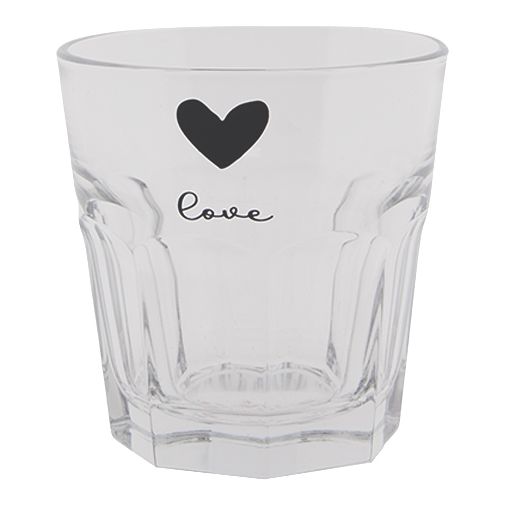 Clayre & Eef Waterglas 180 ml Glas Hart afbeelding