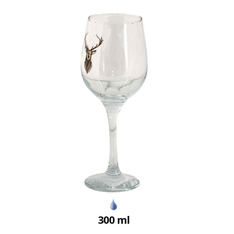 Clayre & Eef Wijnglas 300 ml Glas Rendier