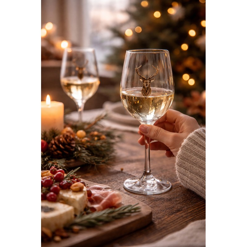 Clayre & Eef Wijnglas 300 ml Glas Rendier