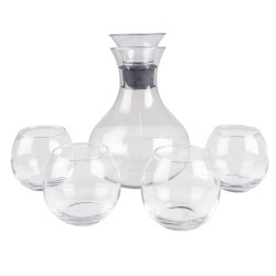 Clayre & Eef Karaffe mit Gläser 1740 ml / 375 ml Glas
