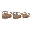Clayre & Eef Cesto per riporre set di 3 Cuore 33x33x10 Marrone Legno