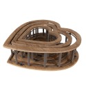 Clayre & Eef Cesto per riporre set di 3 Cuore 33x33x10 Marrone Legno