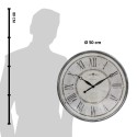 Clayre & Eef Wanduhr Ø 50x6 cm Grau Beige Kunststoff