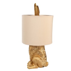 Clayre & Eef Table Lamp Rabbit Ø 20x43 cm Gold colored Polyresin