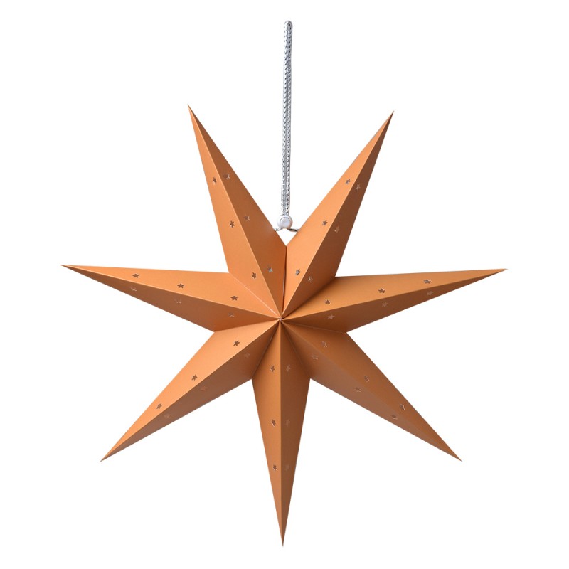 Clayre & Eef Hanging star 45x15x45 cm Yellow Paper