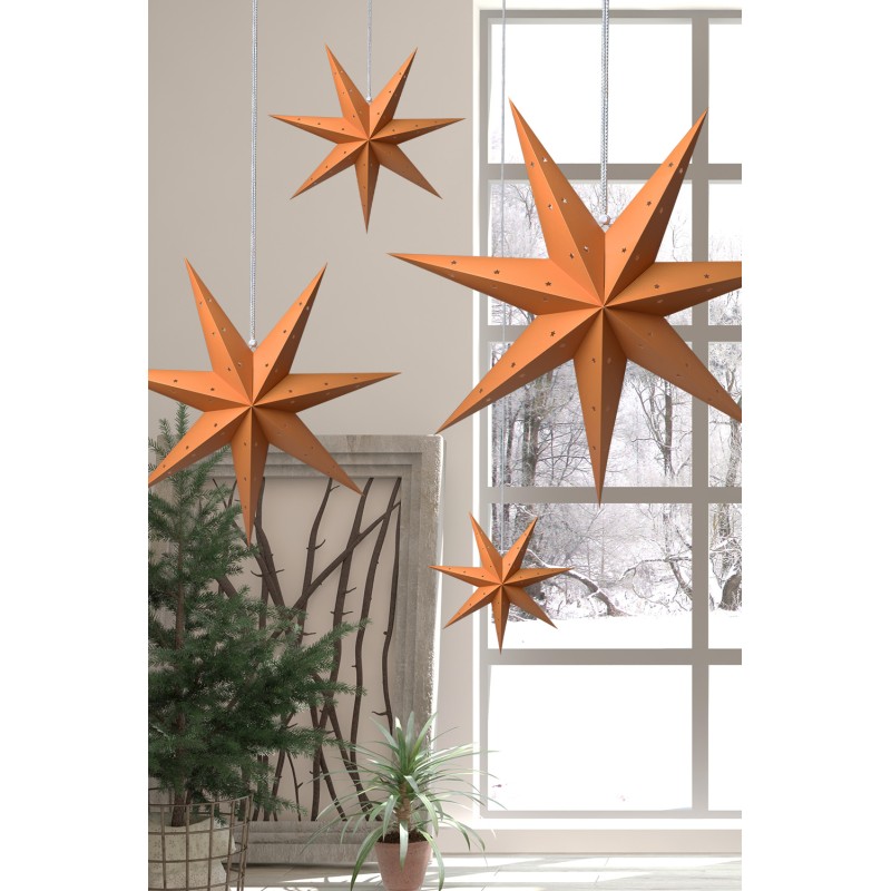 Clayre & Eef Hanging star 45x15x45 cm Yellow Paper