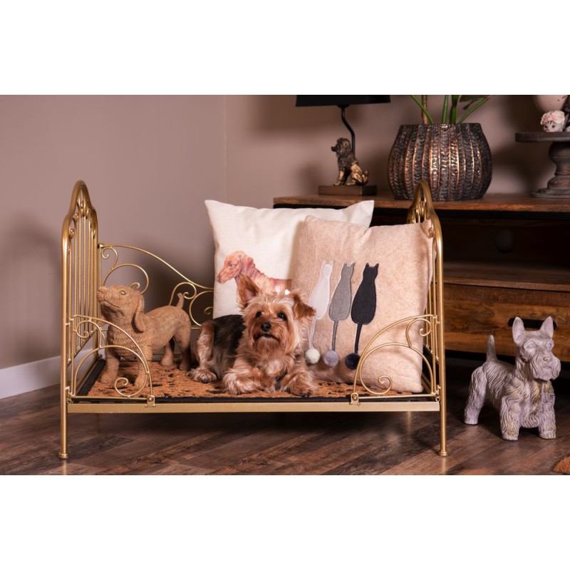 Clayre & Eef Decorative Dog Figurine 39x14x24 cm Brown Plastic