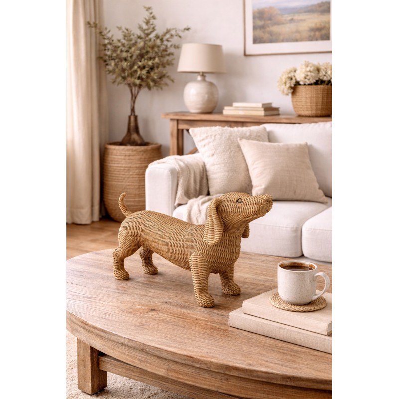 Clayre & Eef Decorative Dog Figurine 39x14x24 cm Brown Plastic