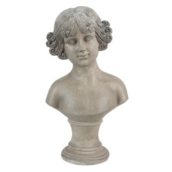 Clayre & Eef Statuetta Busto 14x10x25 cm Beige Bianco Poliresina