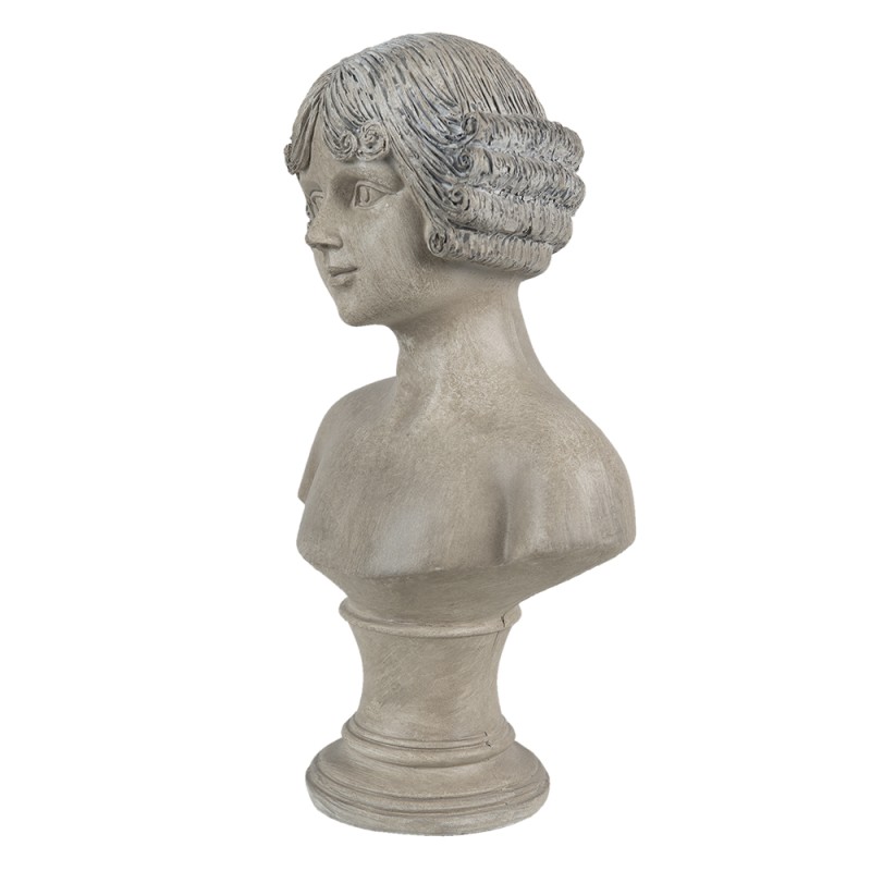 Clayre & Eef Statuetta Busto 14x10x25 cm Beige Bianco Poliresina