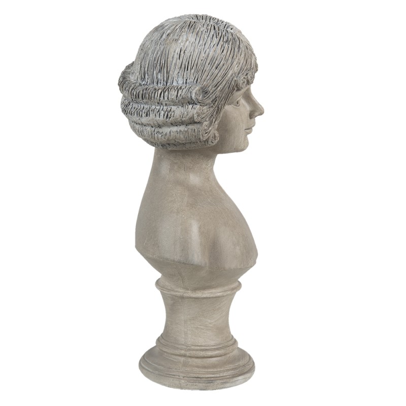 Clayre & Eef Statuetta Busto 14x10x25 cm Beige Bianco Poliresina