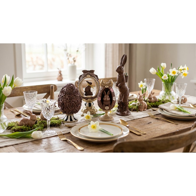 Clayre & Eef Decorative Figurine Egg Ø 11x17 cm Brown Plastic