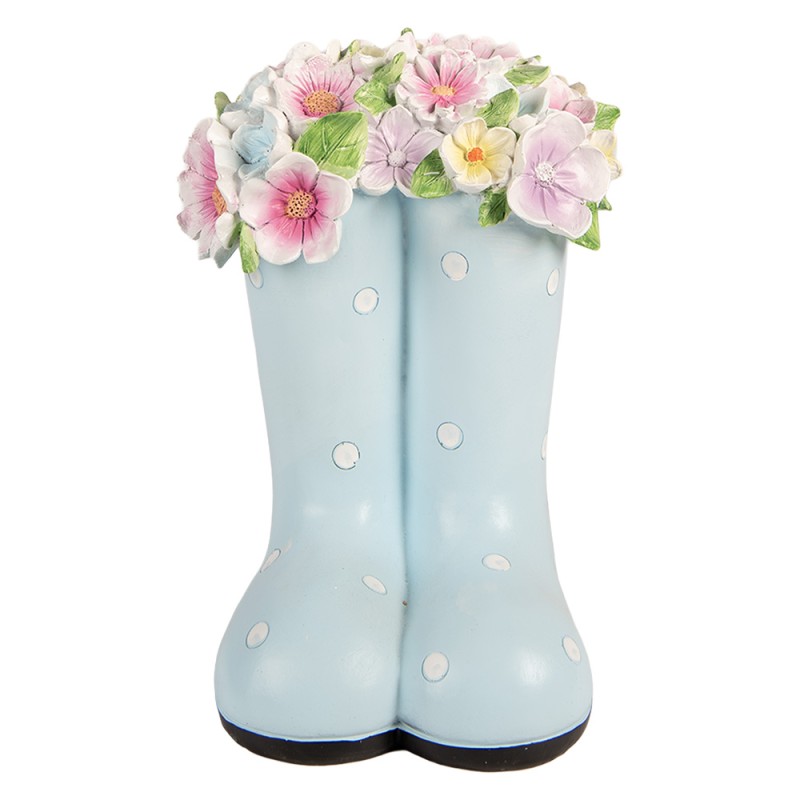 Clayre & Eef Dekorationsfigur Stiefel 20x18x26 cm Blau Kunststoff