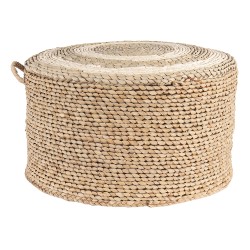 Clayre & Eef Pouf Ø 40x23 cm Marrone Paglia