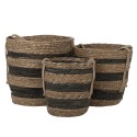 Clayre & Eef Opbergmand Set van 3 Ø 33x33 cm Bruin Zeegras