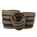 Clayre & Eef Opbergmand Set van 3 Ø 33x33 cm Bruin Zeegras