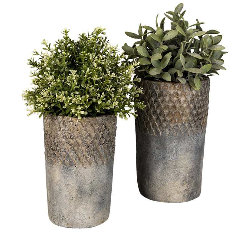 Clayre & Eef Planter Ø 24x39 cm Grey Stone