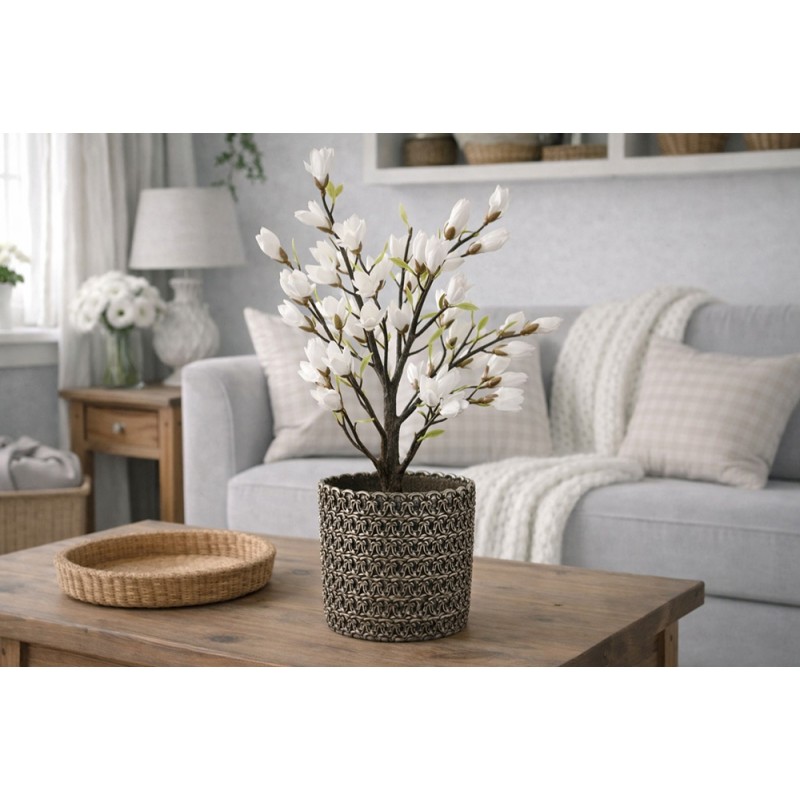 Clayre & Eef Innenblumentopf Ø 15x14 cm Grau Stein