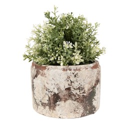 Clayre & Eef Planter Ø 18x11 cm Beige Green Terracotta