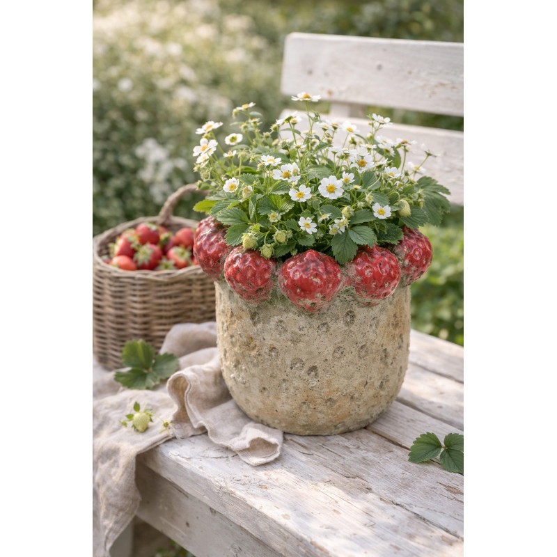 Clayre & Eef Bloempot Ø 19x16 cm Beige Terracotta