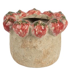 Clayre & Eef Planter Ø 15x12 cm Beige Terracotta