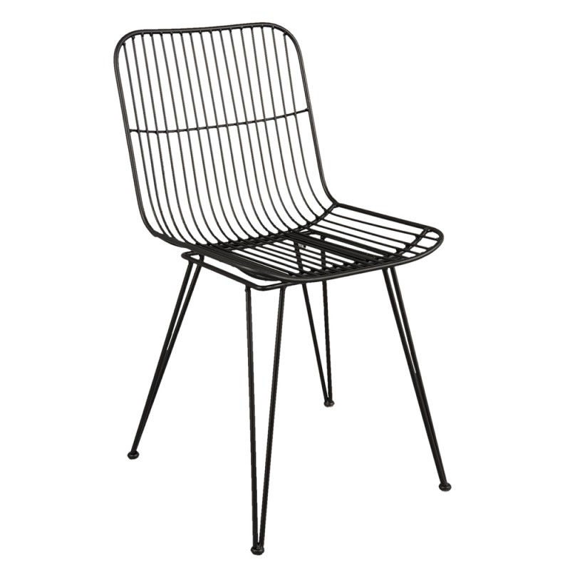 Clayre & Eef Dining Chair 42x55x83 cm Black Iron
