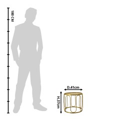 Clayre & Eef Bijzettafel Ø 41x37 cm Goudkleurig Metaal