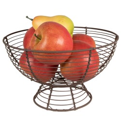 Clayre & Eef Storage Basket Ø 25x14 cm Brown Iron