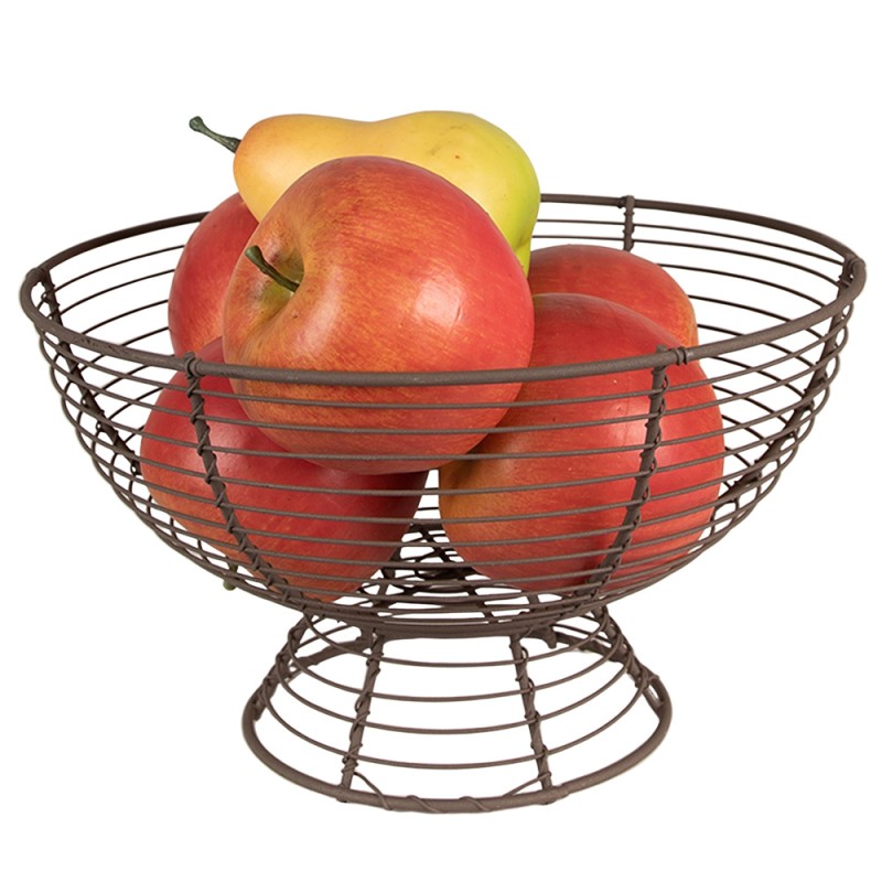 Clayre & Eef Storage Basket Ø 25x14 cm Brown Iron