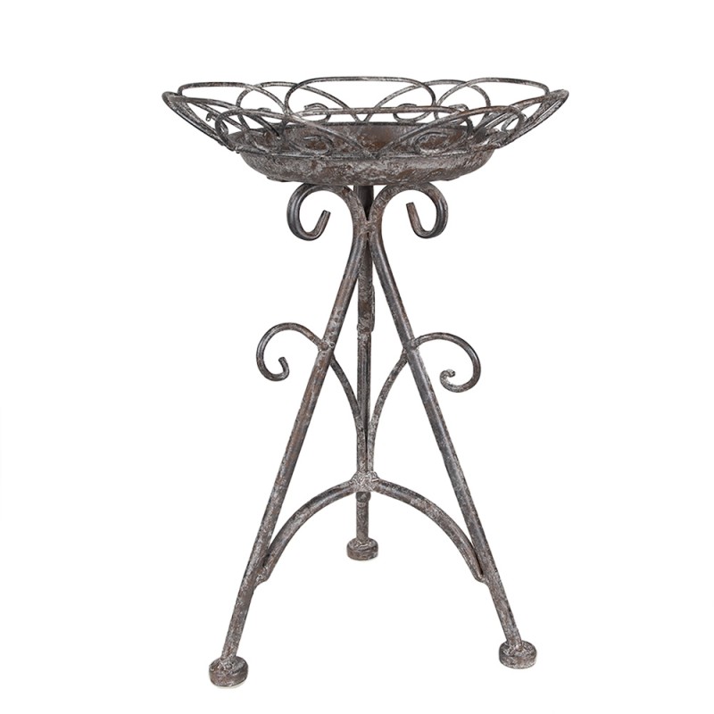Clayre & Eef Plantentafel Ø 22x32 cm Bruin Grijs Metaal