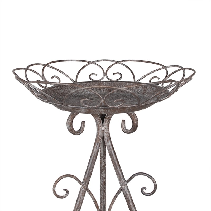 Clayre & Eef Plantentafel Ø 22x32 cm Bruin Grijs Metaal