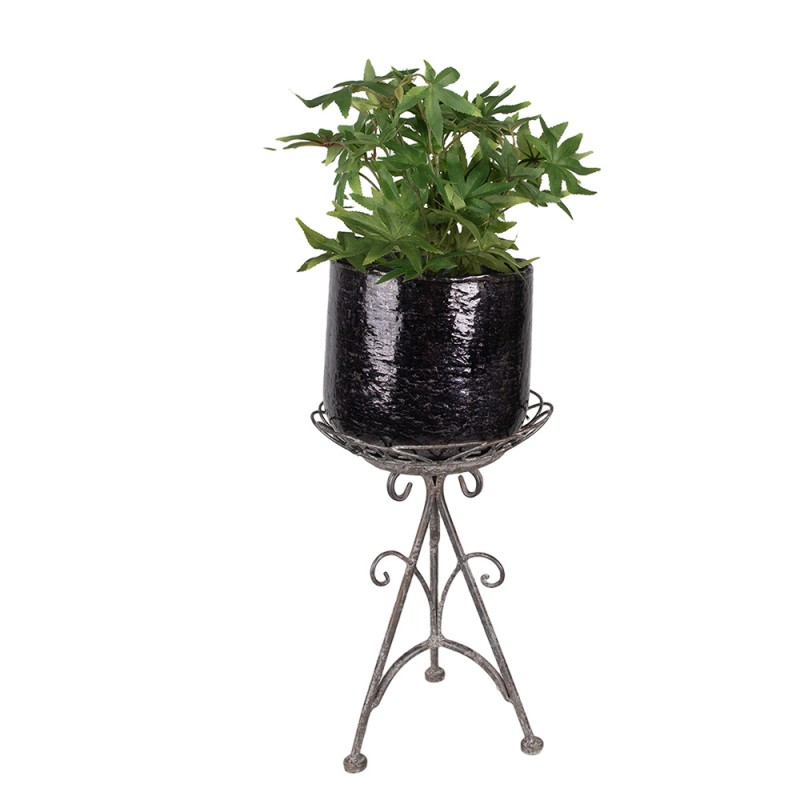 Clayre & Eef Plantentafel Ø 22x32 cm Bruin Grijs Metaal