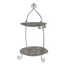 Clayre & Eef Etagere 2 layer 34x32x50 cm Green Brown Metal