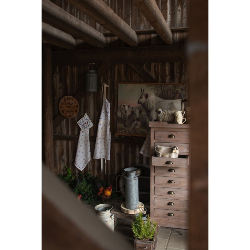 Clayre & Eef Speiseteller Ø 26 cm Beige Keramik Huhn