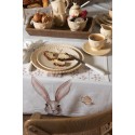 Clayre & Eef Piatto da cena Ø 26 cm Beige Ceramica Pollo