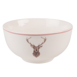 Clayre & Eef Bol à soupe 500 ml Beige Marron Porcelaine Cerf