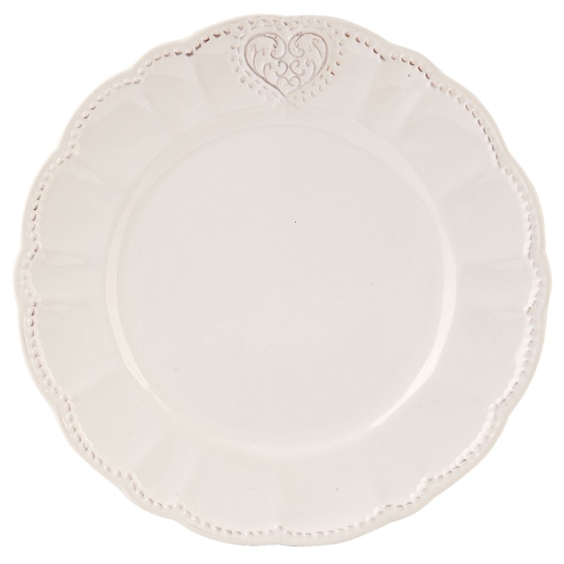 Clayre & Eef Ontbijtbord Ø 21 cm Beige Keramiek