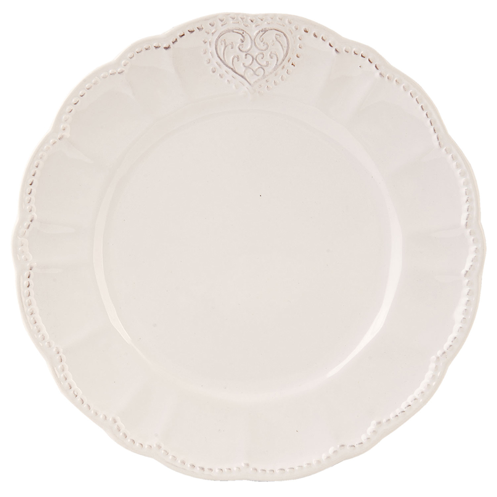 Clayre & Eef Ontbijtbord Ø 21 cm Beige Keramiek afbeelding
