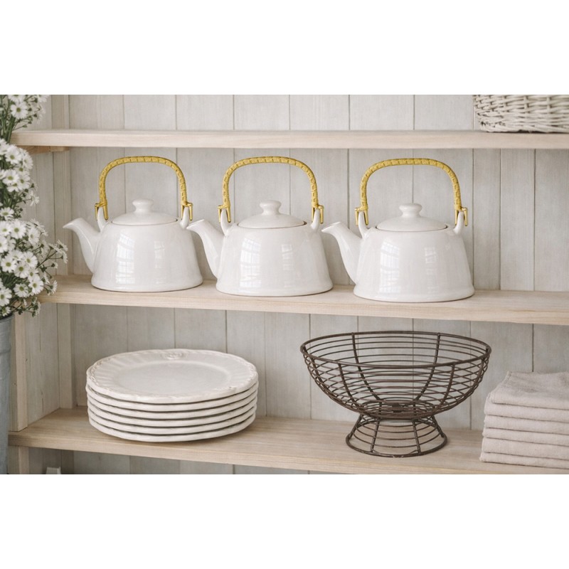 Clayre & Eef Frühstücksteller Ø 21 cm Beige Keramik